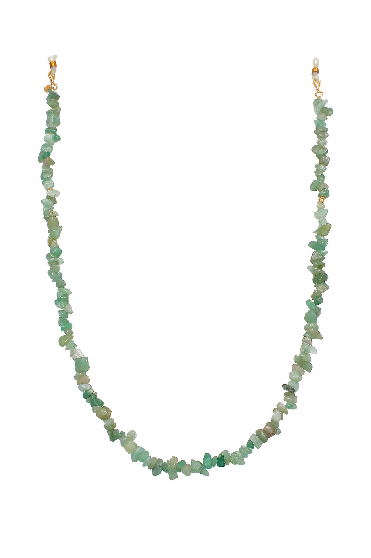 ELLI PREMIUM Kette Brillenkette Aventurin Beads 925 Silber Gold, Bild 1