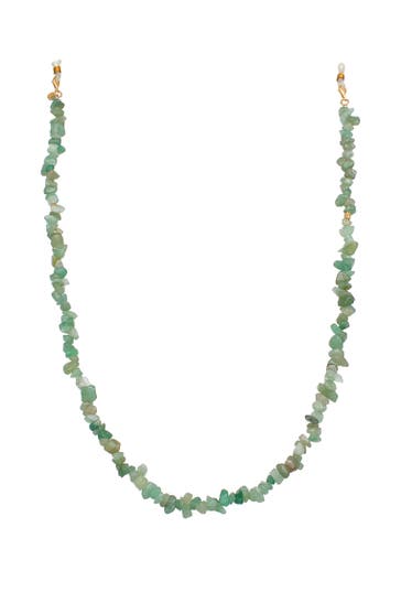 ELLI PREMIUM Kette Brillenkette Aventurin Beads 925 Silber Gold