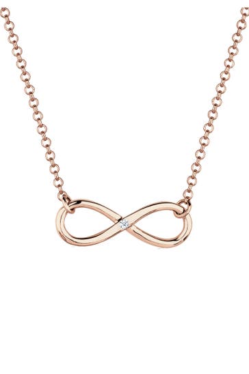 ELLI DIAMONDS Kette Infinity Pure Diamant (0.03 ct.) 925 Silber Rosegold
