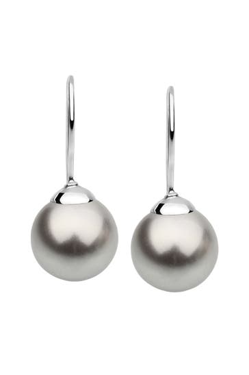 NENALINA Ohrringe Hänger Basic Synthetische Perle 925 Silber Silber