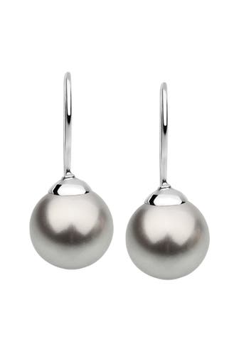 NENALINA Ohrringe Hänger Basic Synthetische Perle 925 Silber Silber