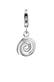 Charm Spirale Geo Kreis Charm rund 925 Silber