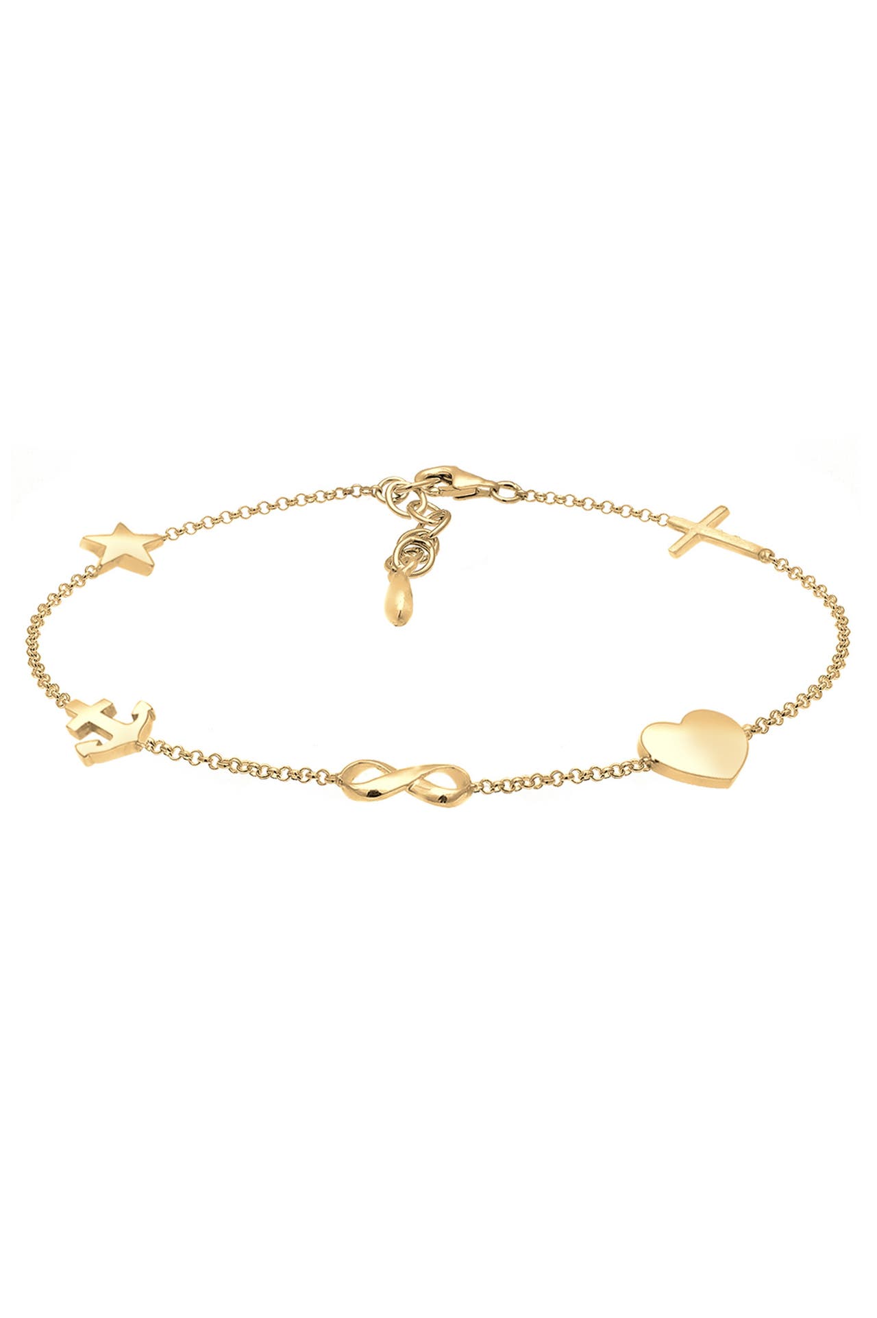 ELLI Armband Armband Kreuz Herz Infinity Anker Stern 925 Sterling Silber Gold, Bild 1