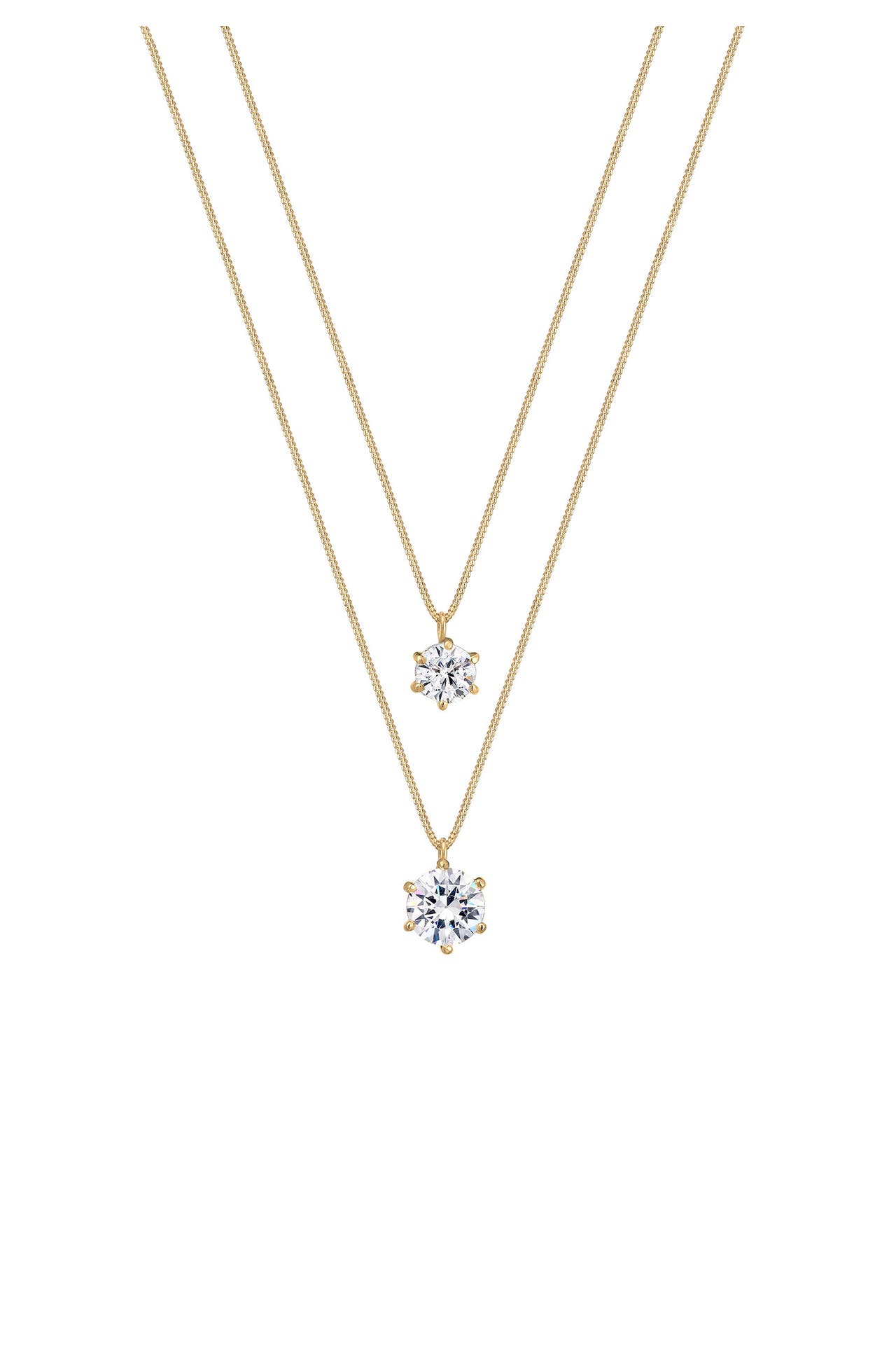 ELLI Kette Layer Rund 925 Silber, mit Kristallen von Swarovski® Gold, Bild 1