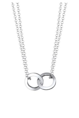 ELLI Kette Anhänger Kreis Verbunden 925 Sterling Silber Silber