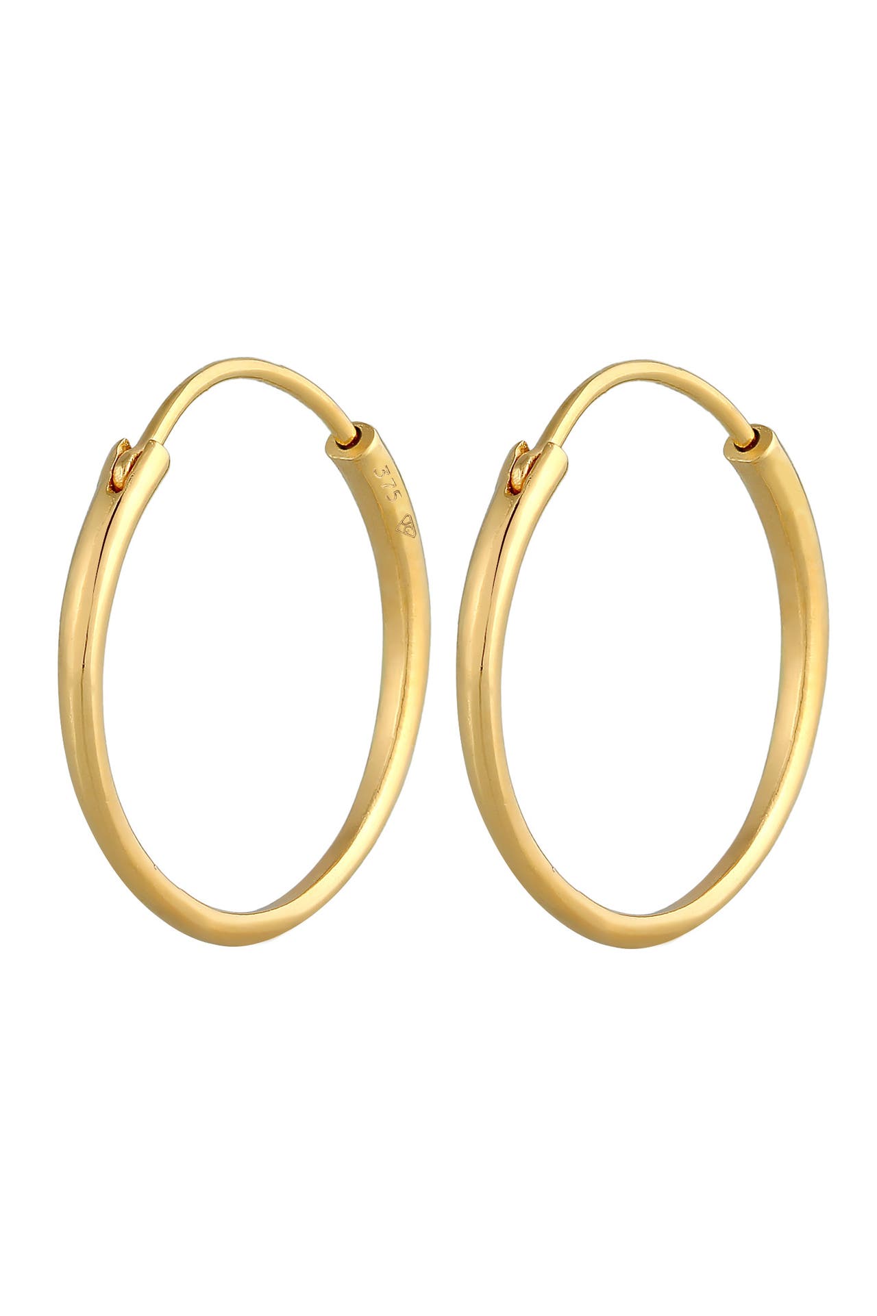 ELLI PREMIUM Ohrringe Creolen Ohrhänger Basic Klassik Rund 375 Gelbgold Gold, Bild 1