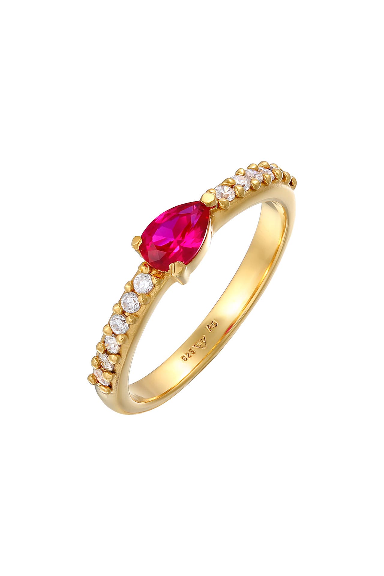 ELLI Ring Rubin Zirkonia Klassik 925 Silber Gold, Bild 1