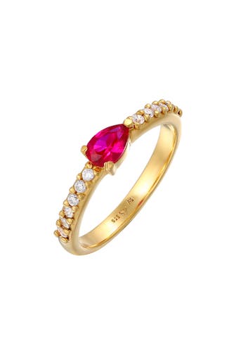 ELLI Ring Rubin Zirkonia Klassik 925 Silber Gold