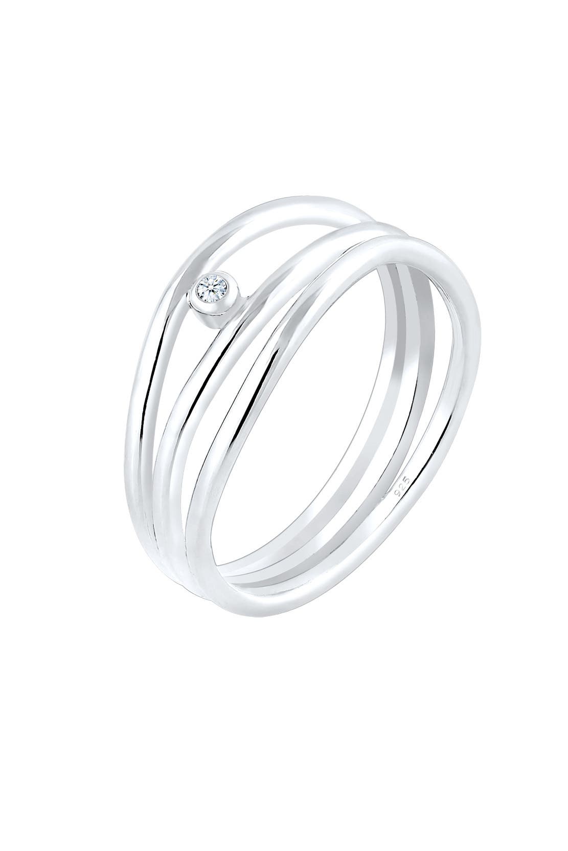 ELLI DIAMONDS Ring Diamant Weiß Brillantschliff (0.015 ct) 925 Sterling Silber, Bild 1