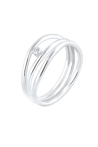 ELLI DIAMONDS Ring Diamant Weiß Brillantschliff (0.015 ct) 925 Sterling Silber