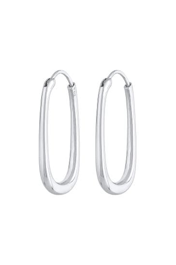 ELLI PREMIUM Ohrringe Creolen Oval Elegant Zeitlos 925 Silber Silber