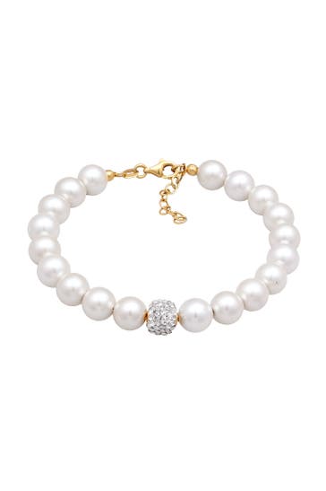 ELLI Armband Synthetische Perlen 925 Silber, mit Kristallen von Swarovski® Gold