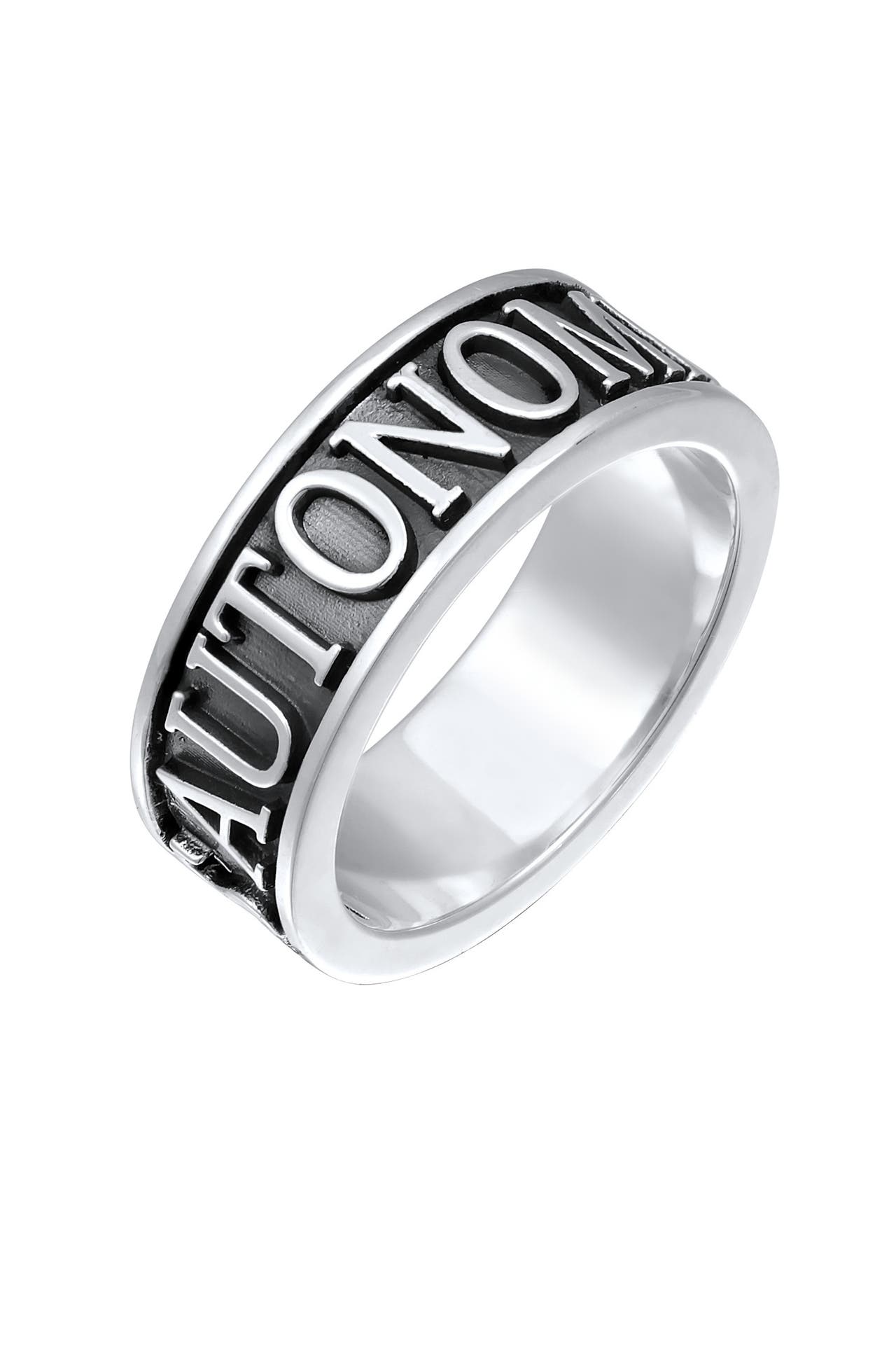 KUZZOI Ring Herren Bandring Schriftzug 925 Silber oxidiert Silber, Bild 1