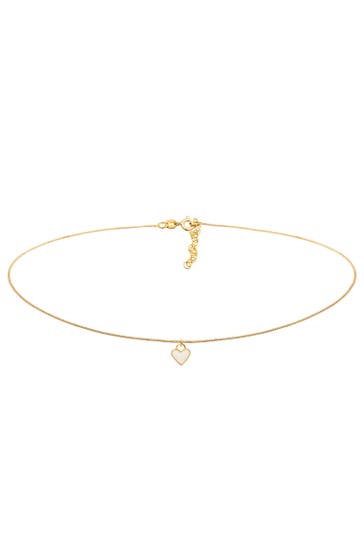 ELLI Kette Choker Herz Emaille schwarz 925 Silber Weiß