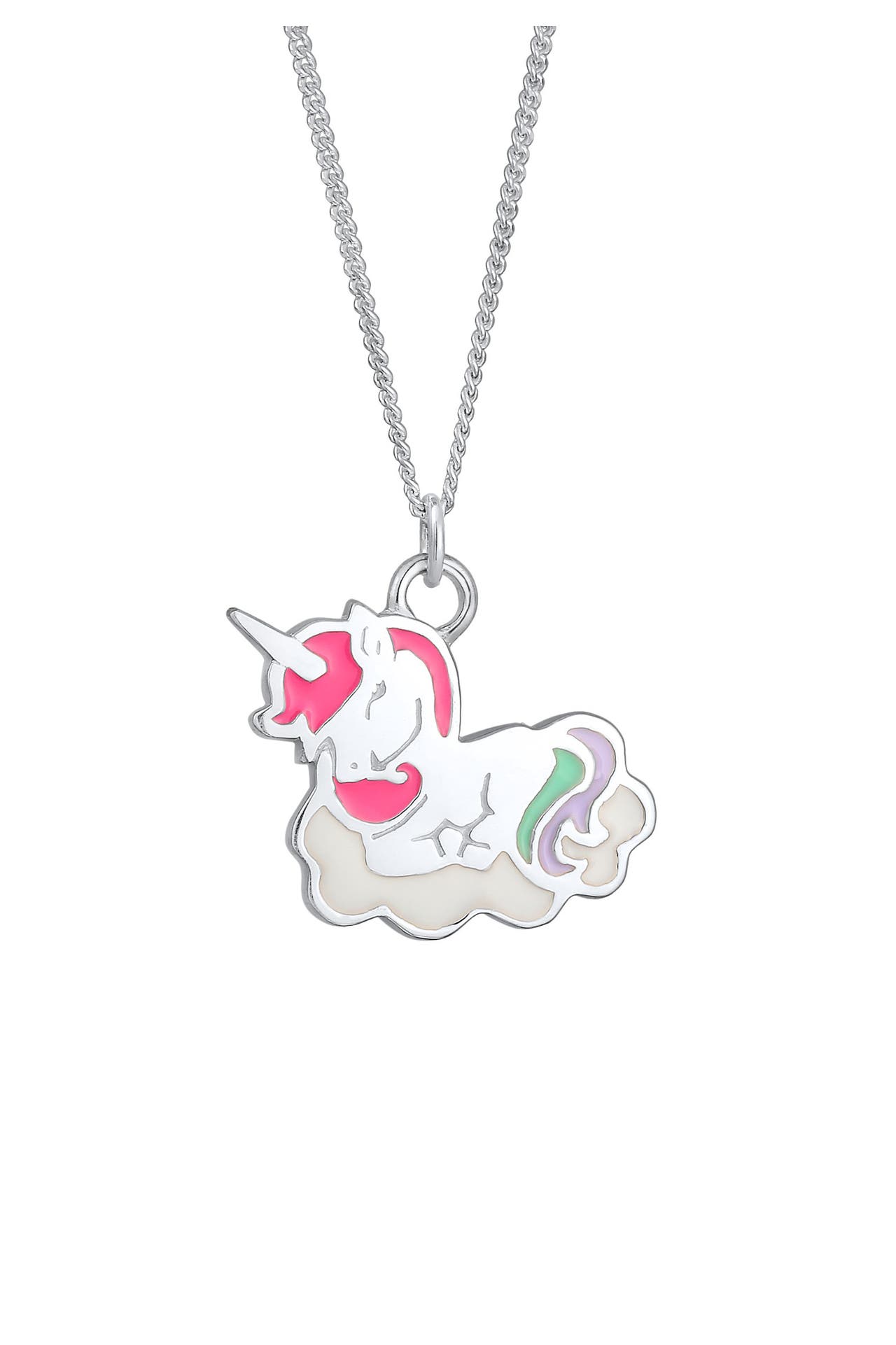 ELLI Halskette Kinder Einhorn Wolke Emaille 925 Silber, Bild 1