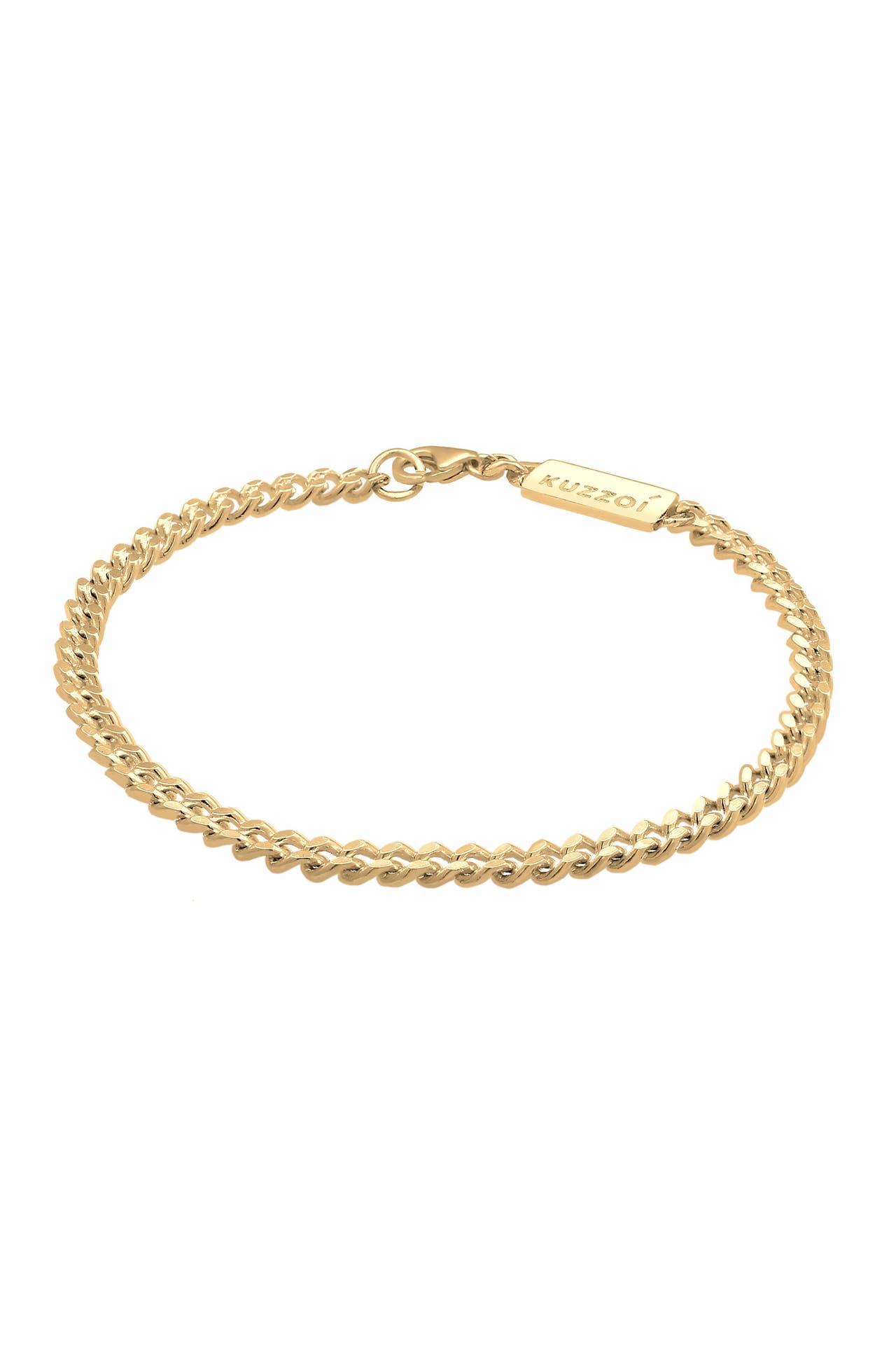 KUZZOI Armband Basic Panzerkette 925 Silber gold, Bild 1