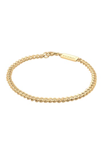KUZZOI Armband Basic Panzerkette 925 Silber gold