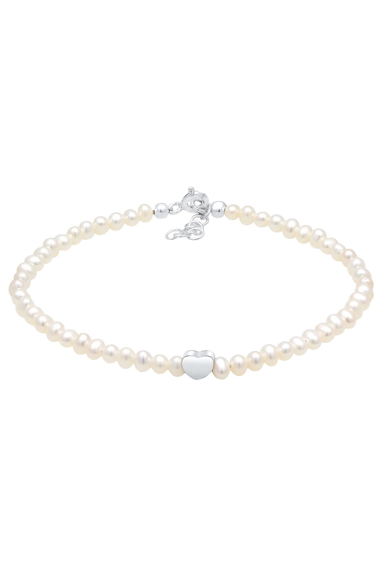 ELLI Armband Herz Süßwasserzuchtperlen Weiß 925 Sterling Silber Silber, Bild 1