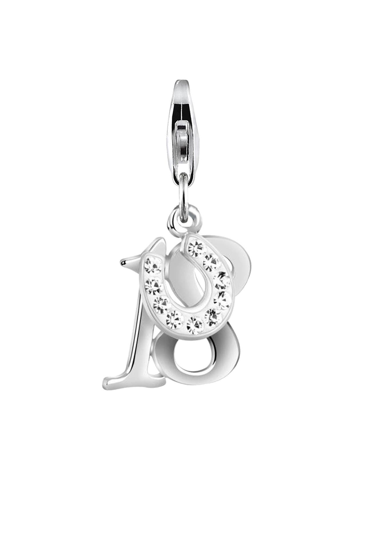 NENALINA Charm 18 Hufeisen Glück 925 Silber, mit Kristallen von Swarovski®, Bild 1