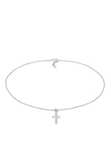 ELLI Kette Choker Kreuz Gedreht Modern 925 Silber Silber