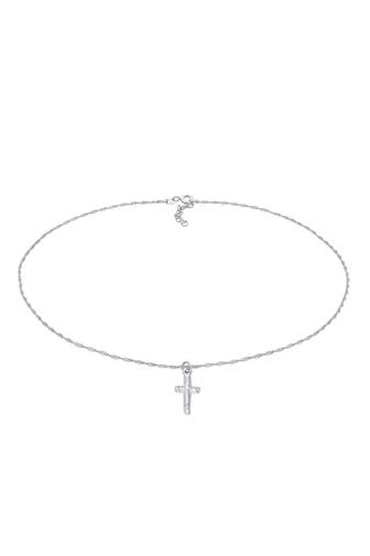 ELLI Kette Choker Kreuz Gedreht Modern 925 Silber Silber