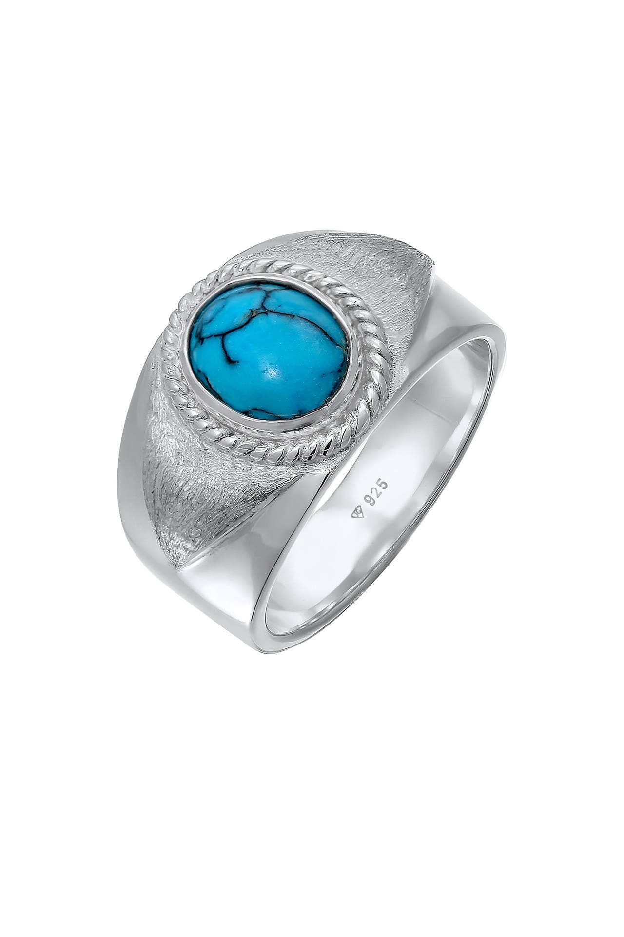KUZZOI Ring Herrren Siegelring Türkiser Howlith 925 Silber Silber, Bild 1