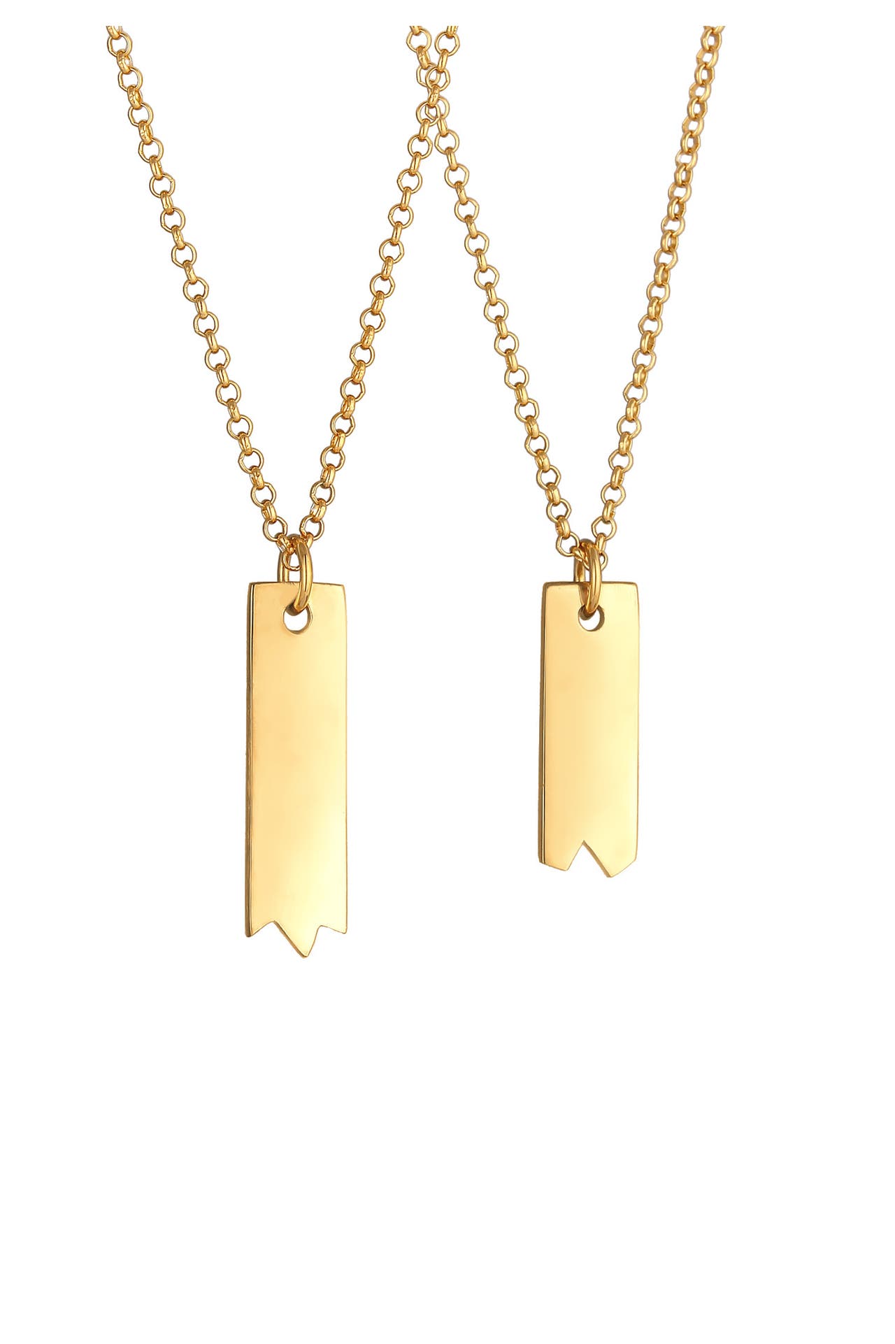 ELLI Kette Barren Partner Freundschaft Set (2 tlg) 925 Silber Gold, Bild 1