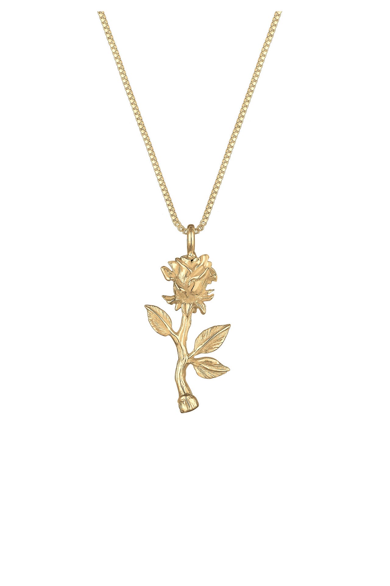 ELLI Kette Vintage Anhänger Rose 925 Sterling Silber Gold, Bild 1