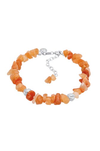 ELLI PREMIUM Armband Aventurin Braun Kiesel Steine Bead 925 Silber Silber