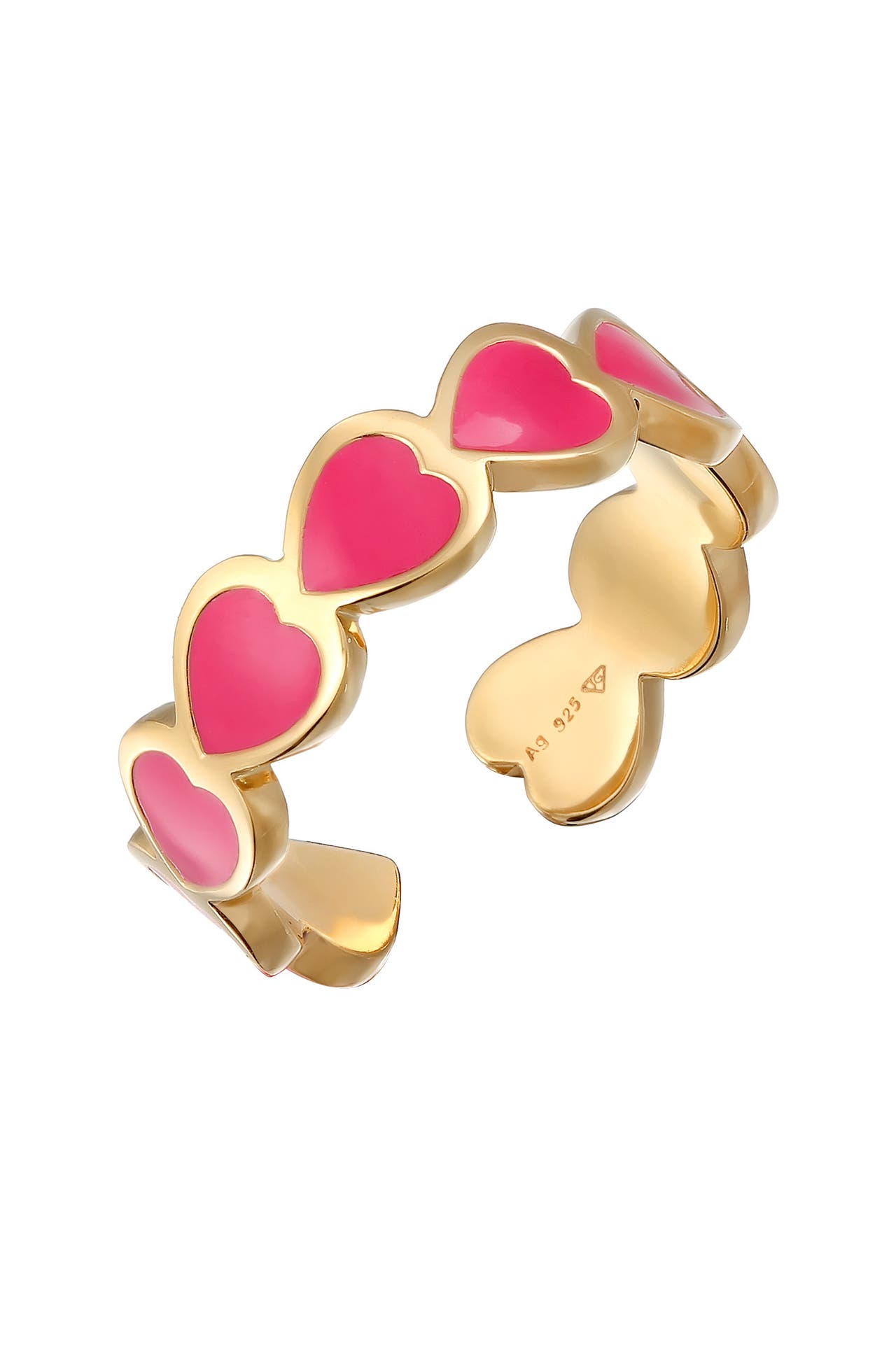 ELLI Ring Herz Ring Offen 925 Silber vergoldet Gold, Bild 1