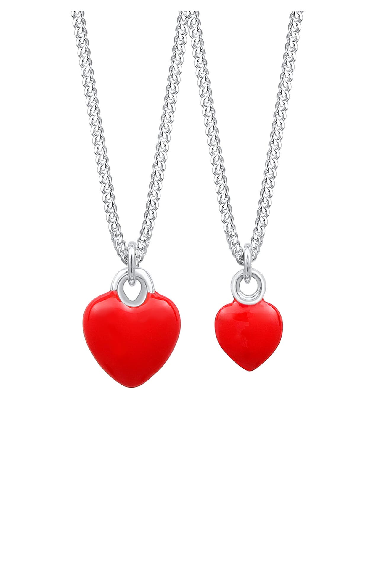 ELLI Kette Set Herz Mutter Kind Liebe Emaille 925 Silber Rot, Bild 1