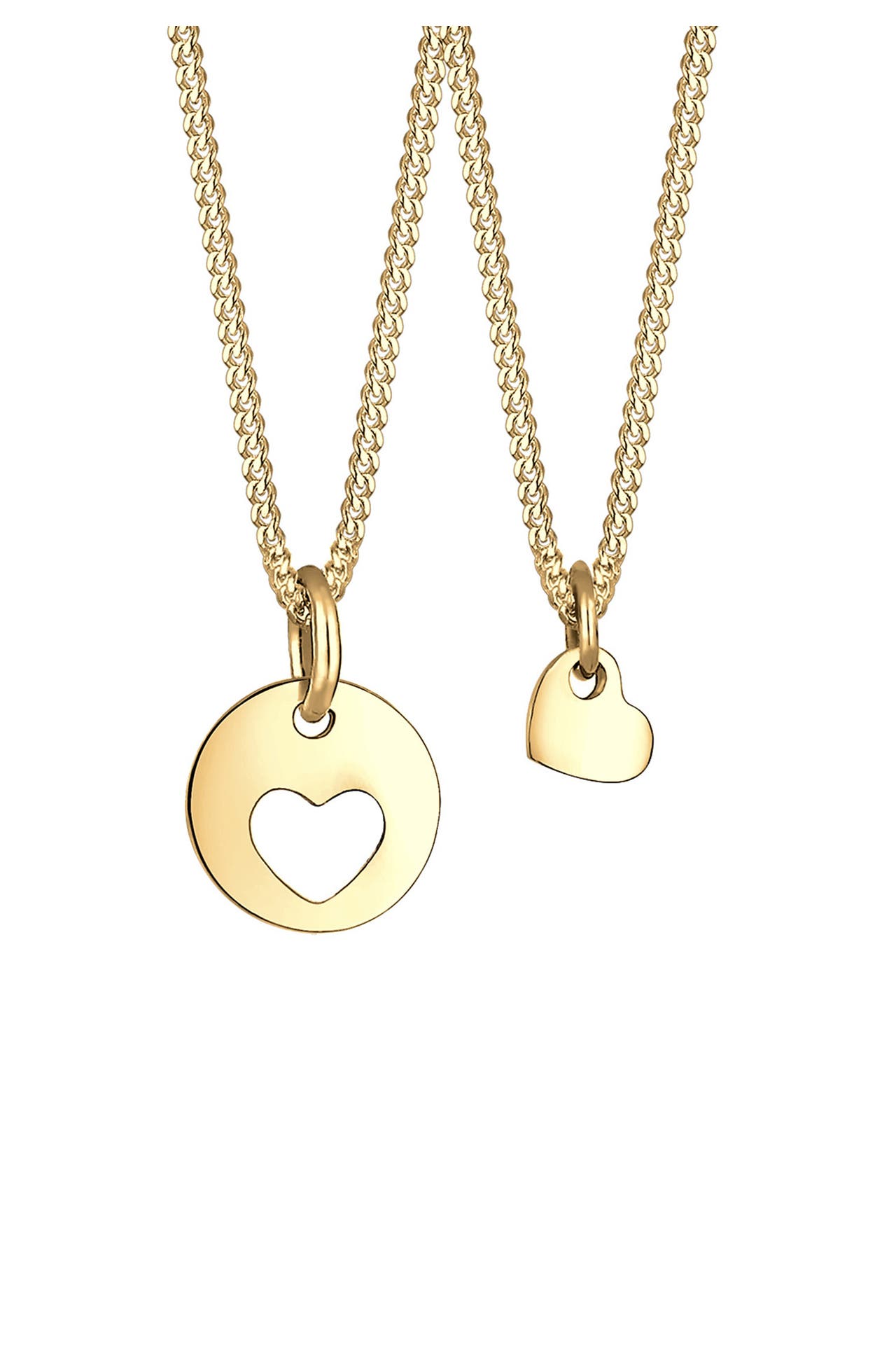ELLI Kette Herz Mutter Kind Cut Out Münze 925 Silber Gold, Bild 1