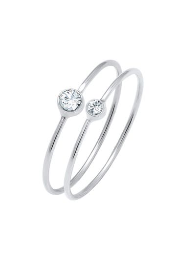ELLI Ring Set 925 Silber, mit Kristallen von Swarovski® Silber