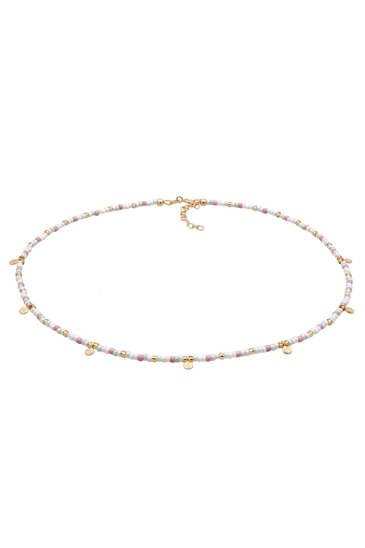 ELLI Kette Plättchen Glas Beads Bunt 925 Silber vergoldet Zweifarbig, Bild 1