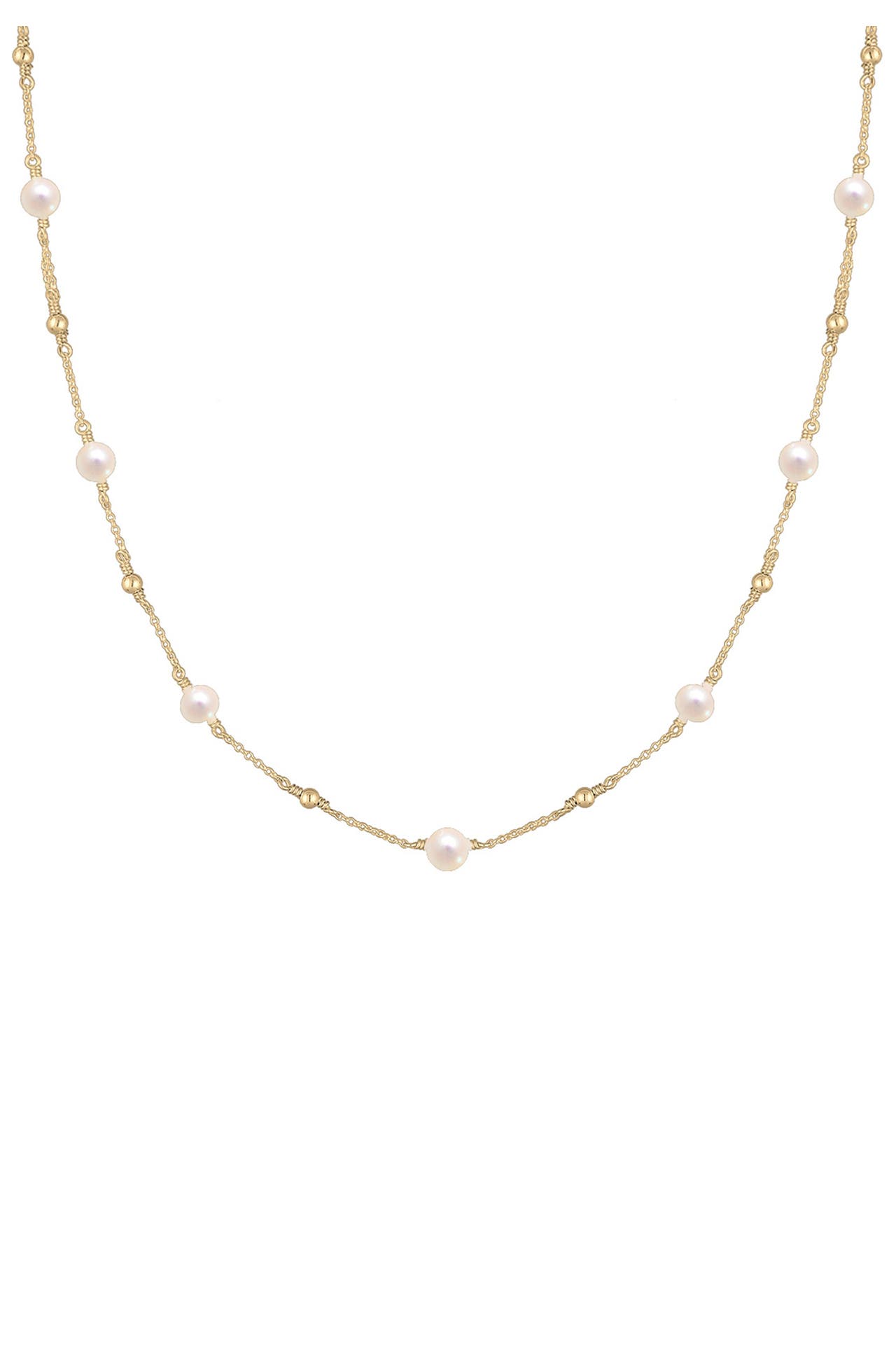 ELLI Kette Erbskette Kugeln Süßwasser-Zuchtperlen 925er Silber Gold, Bild 1