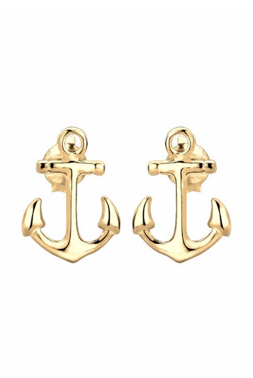 ELLI Ohrringe Ohrstecker Anker 925 Sterling Silber vergoldet Gold