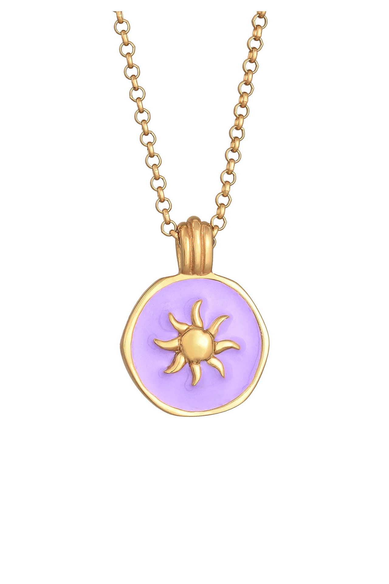 ELLI Kette Sonne Münze Emaille 925 Silber Gold, Bild 1