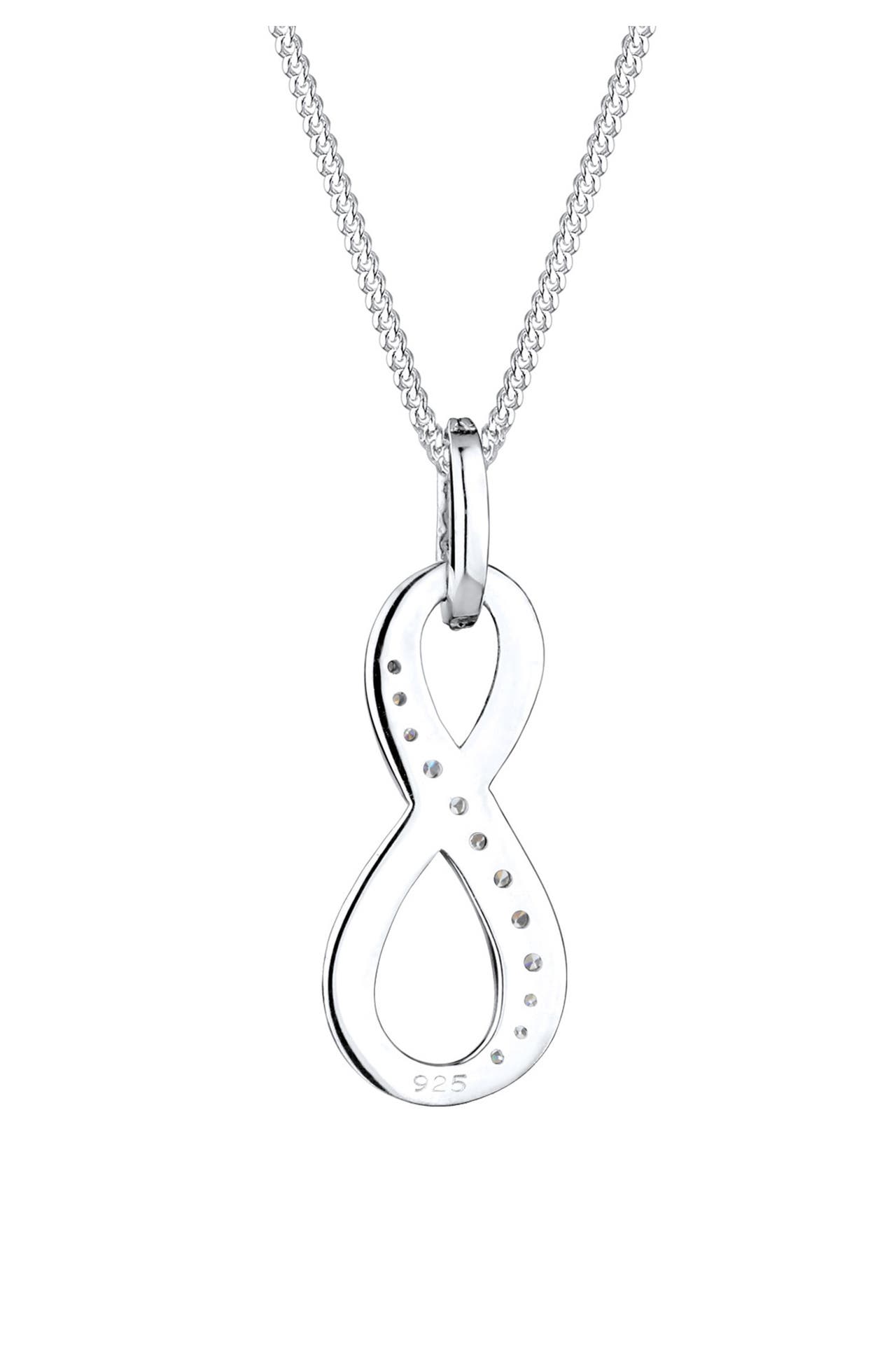 ELLI Kette Infinity Love Symbol Zirkonia 925 Silber Weiß, Bild 1
