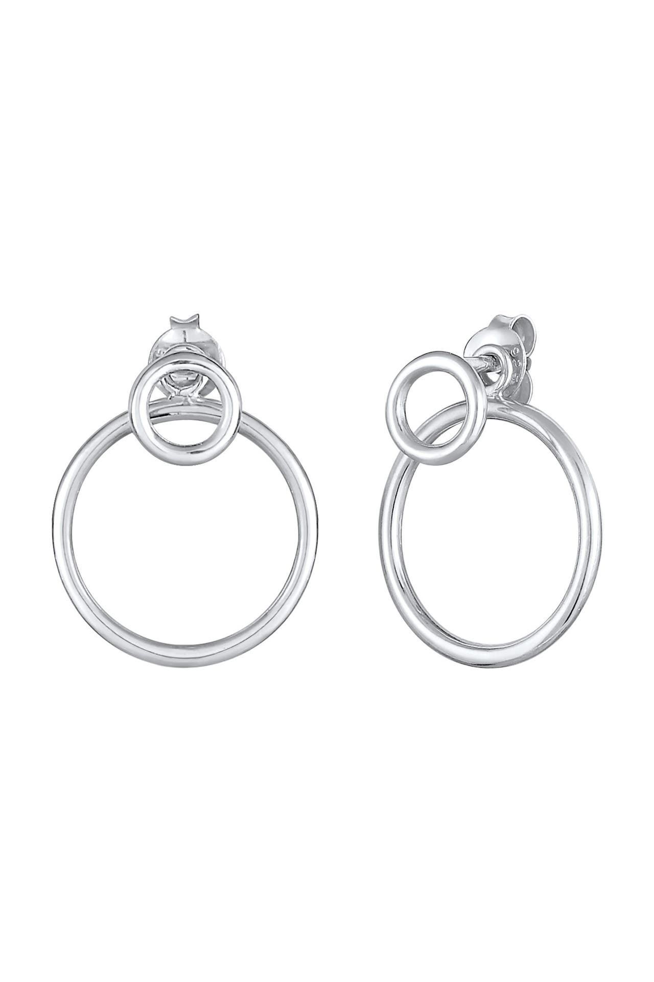 ELLI Ohrringe Kreis Rund Einhänger Stecker Geo Trend 925 Silber Silber, Bild 1