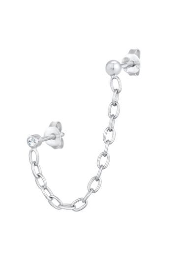 ELLI Ohrringe Kette Piercing 925 Silber, mit Kristallen von Swarovski® Silber