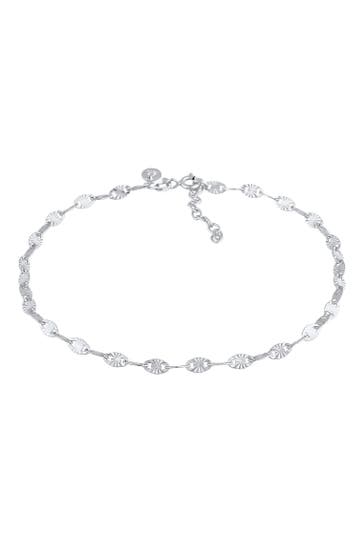 ELLI PREMIUM Fusskettchen Stern Look Plättchen Vintage Design 925 Silber Silber