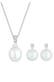 Schmuckset Süßwasserzuchtperlen Diamant Weiß (0.10 ct) 925 Sterling Silber Weiß