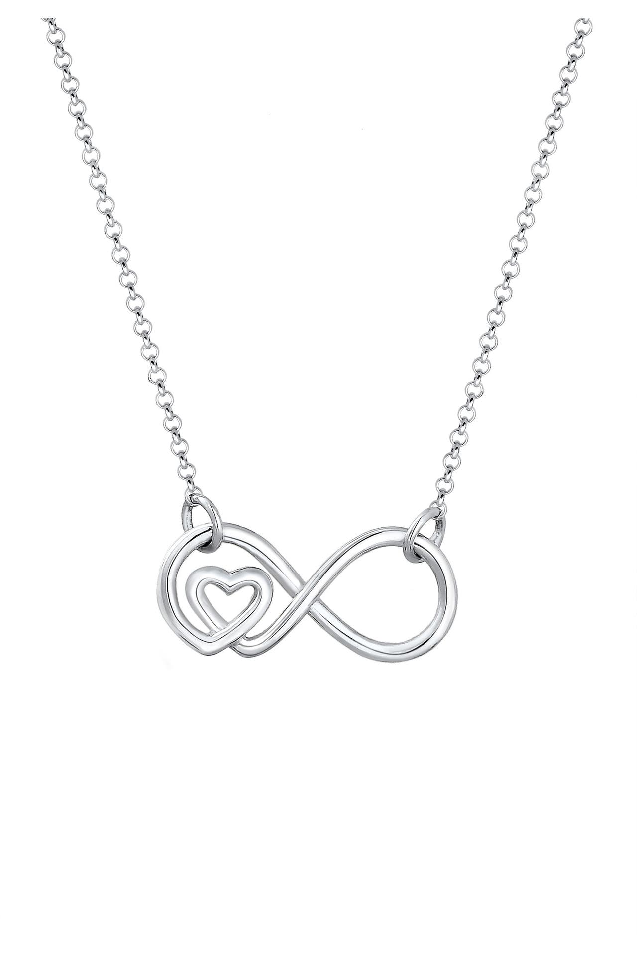 ELLI Kette Infinity Unendlichkeit Herz 925 Sterling Silber Silber, Bild 1