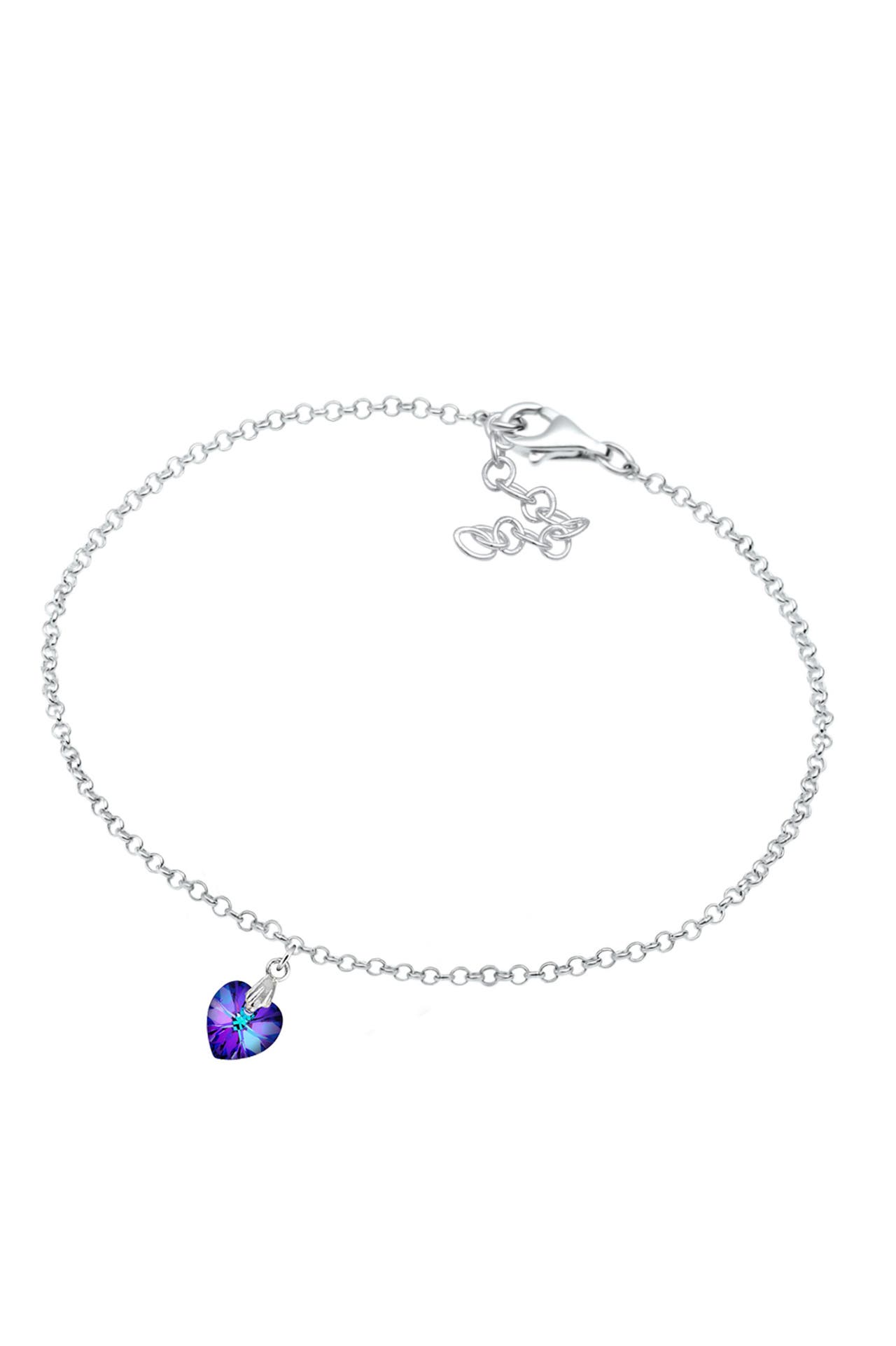 ELLI Armband Herz Kristalle 925 Sterling Silber Violett, Bild 1