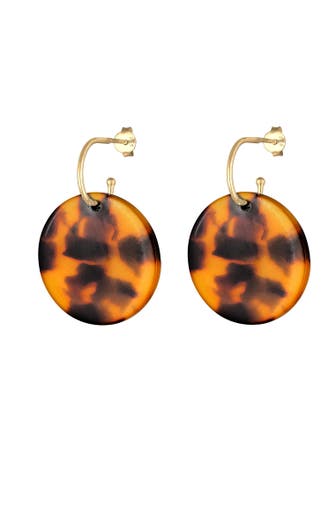 ELLI Ohrringe Hänger Creole Geo Plättchen Leo Look 925 Silber Gold