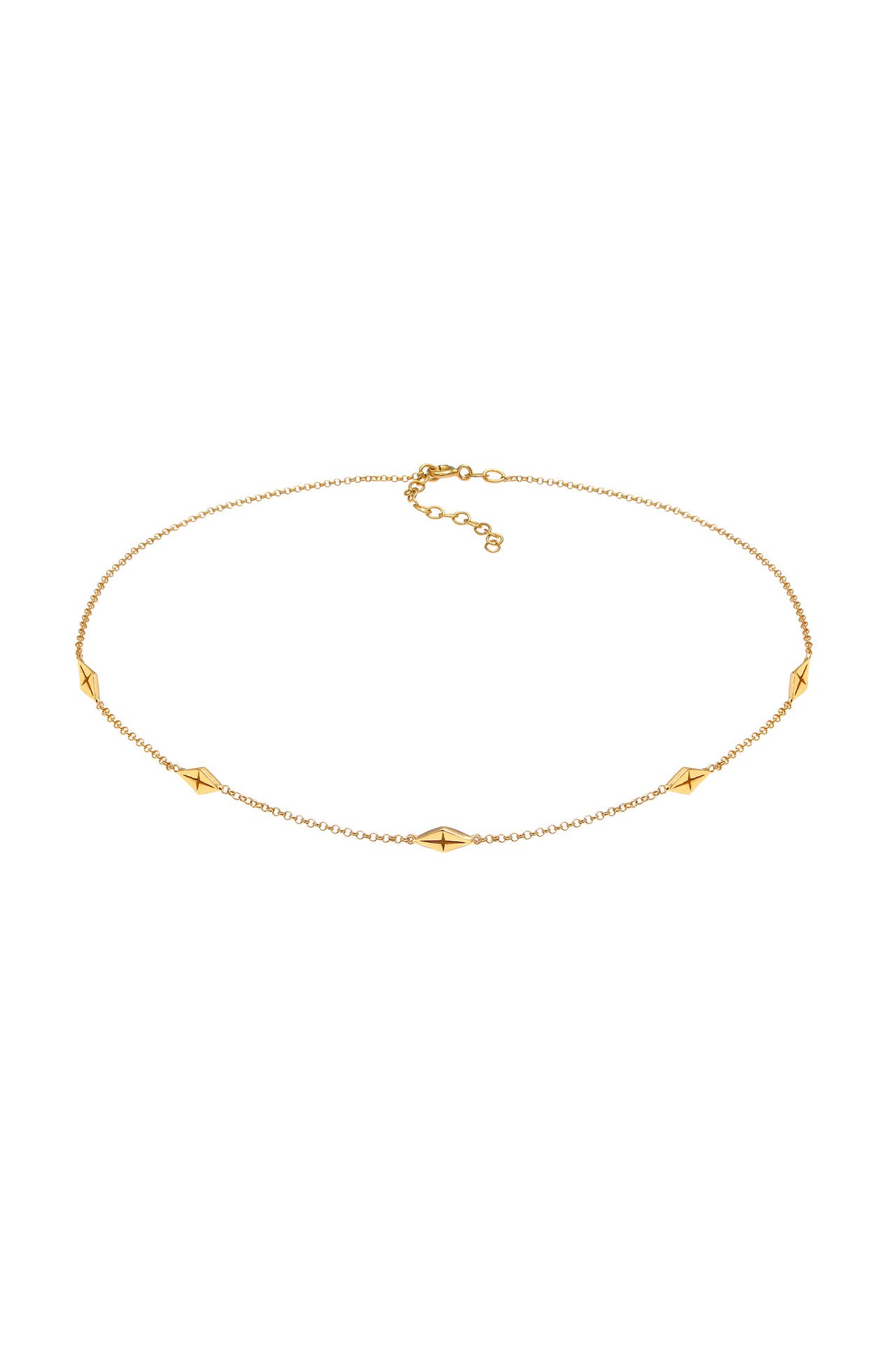 ELLI Kette Choker Raute Geo 925 Sterling Silber Gold, Bild 1