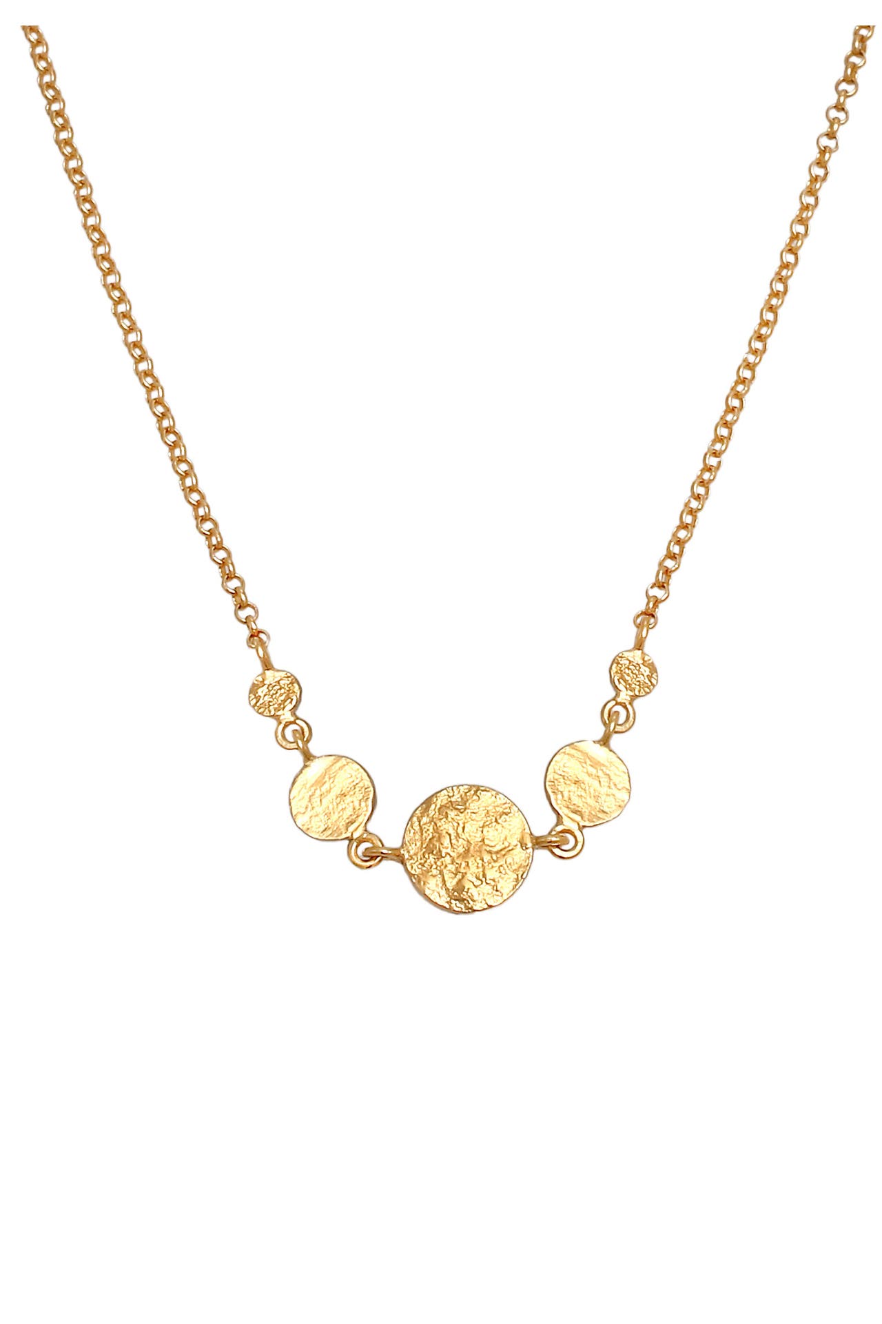ELLI Kette Coin Rund Plättchen Vintage 925 Silber Gold, Bild 1