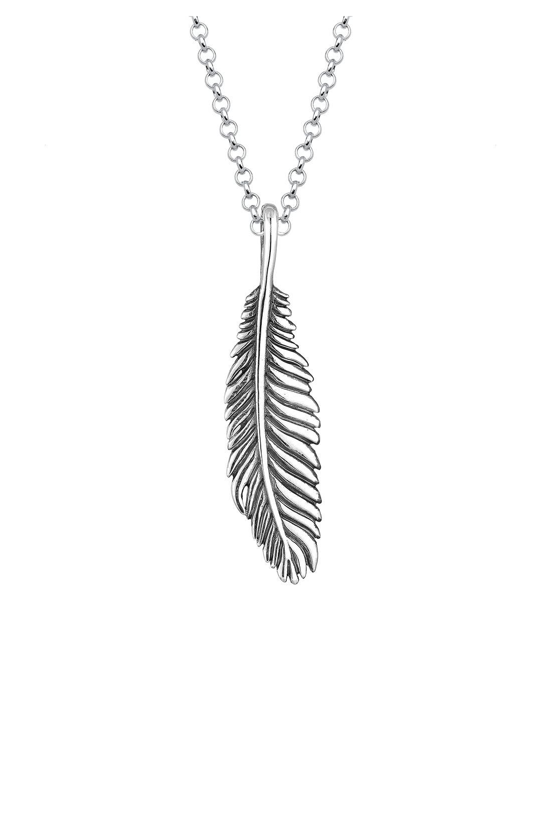 KUZZOI Kette Herren Feder Vogel 925 Silber Silber, Bild 1