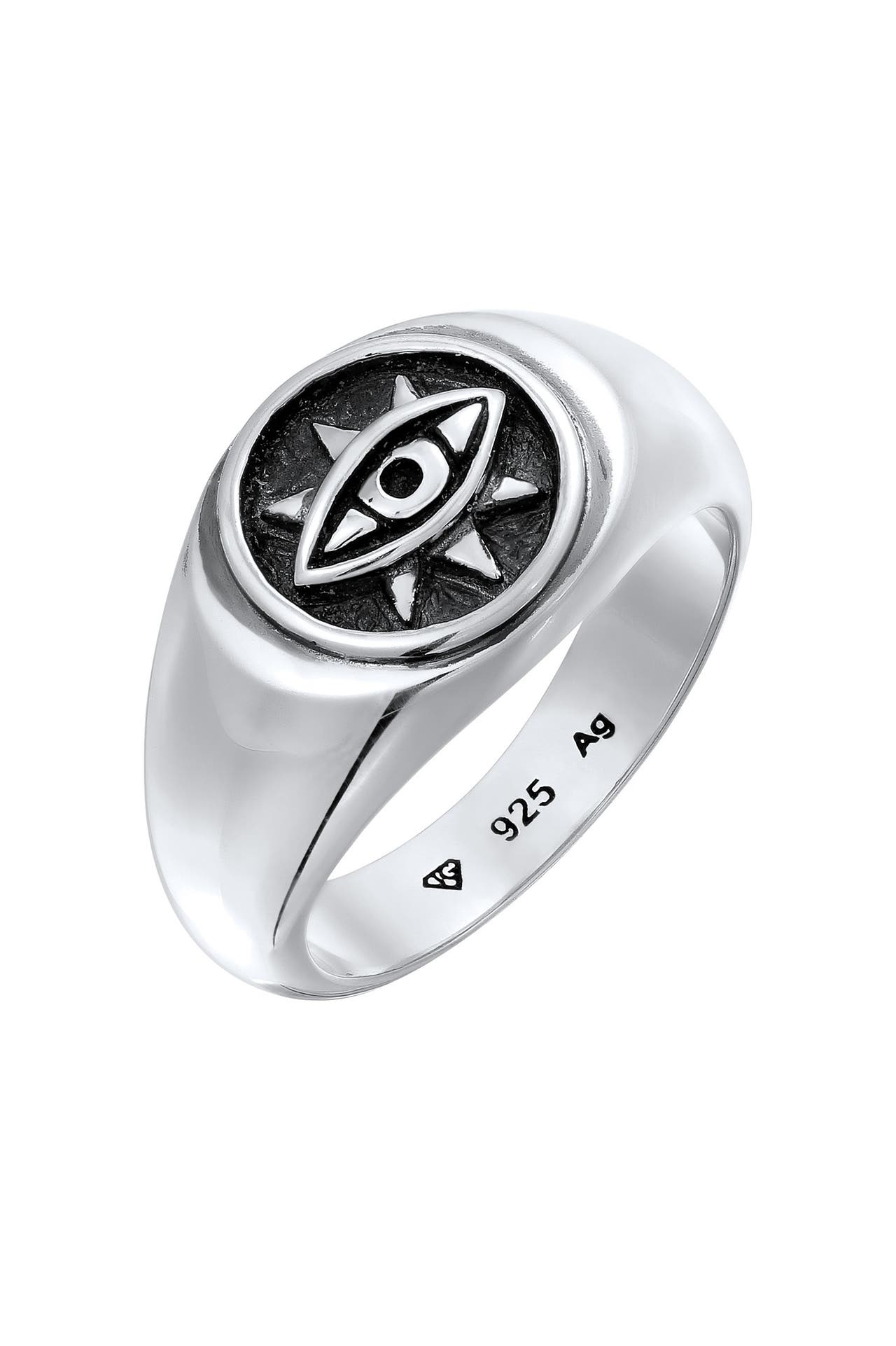 KUZZOI Ring Siegelring Evil Eye 925 Sterling Silber Silber, Bild 1