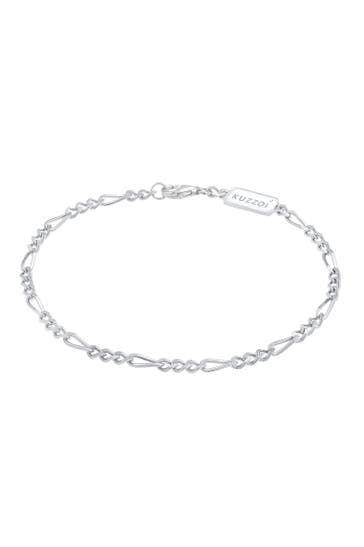 KUZZOI Armband Figaro Massiv Basic 925er Silber